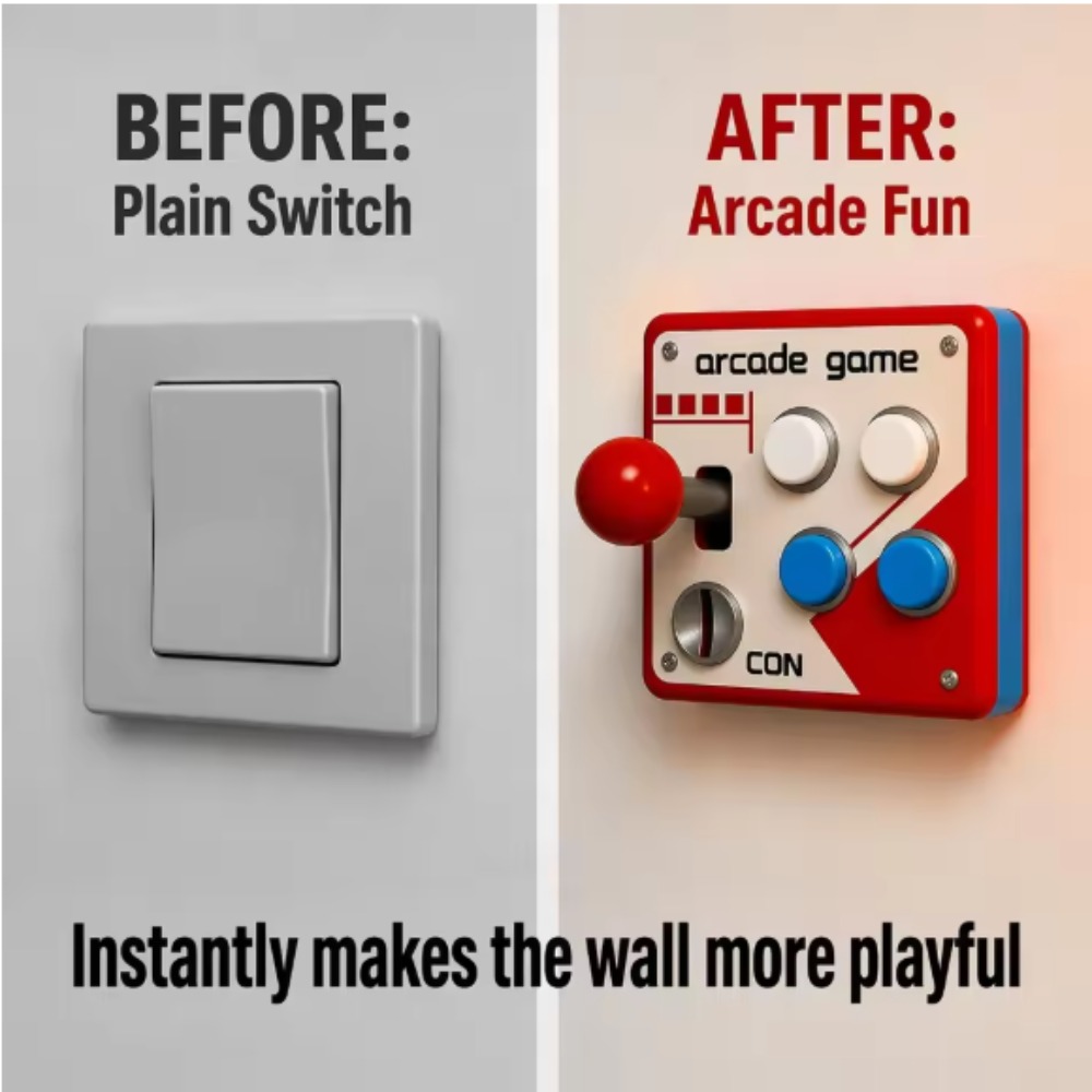 Retro Gaming Games - Penutup Pelat Sakelar Joystick Arcade Retro,