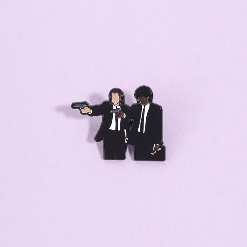 Retro Gaming Jacket - Pin Enamel Pulp Fiction, Lencana Kerah