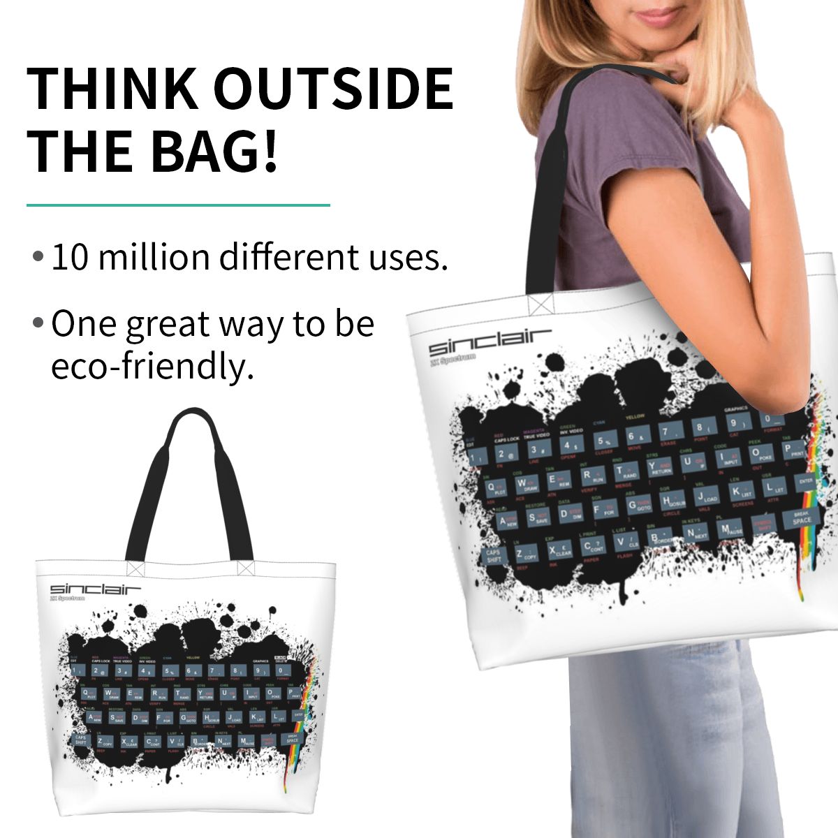 Retro Gaming Zx Spectrum - Tas Tote Belanja ZX Spectrum Seni