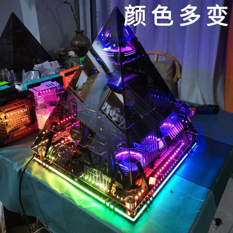 Casing Piramida Kristal Hitam  - Retro Gaming Pc Case ulasan dan harga