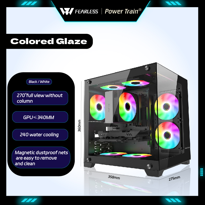 Power Train Colored Glaze MATX - Retro Gaming Pc Case ulasan dan harga